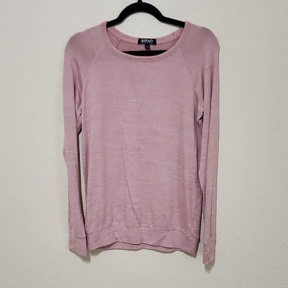 Buffalo David Bitton Sweaters - Buffalo David Bitton Pink Long Sleeve Crew Neck Sweatshirt